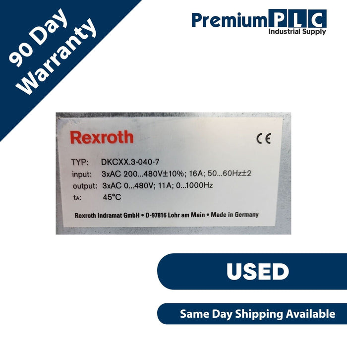 REXROTH INDRAMAT DKC03.3-040-7-FW ECO DRIVE SERVO AMPLIFIER R911279428 W/ENCODER