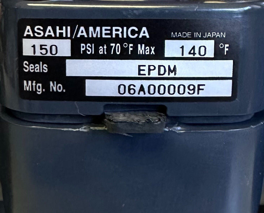 NEW ASAHI 1526-010 / 1526010 TRUE UNION TYPE 14 DIAPHRAGM VALVE 1'' PVC EPDM
