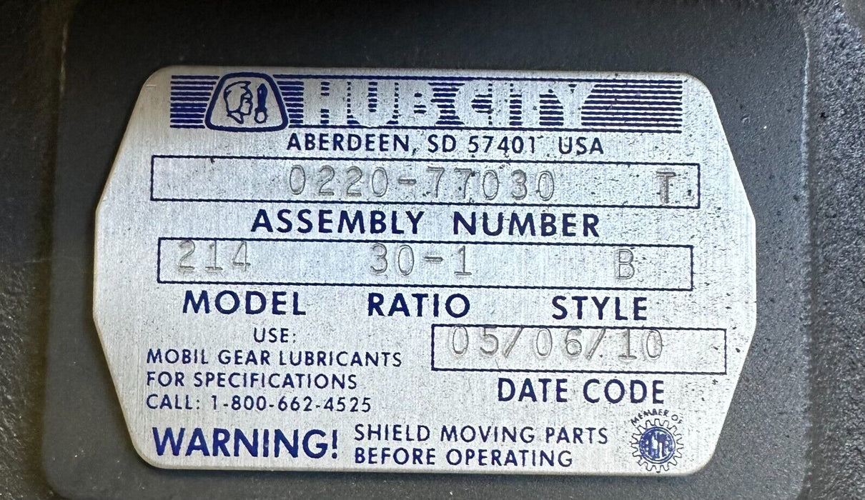 NEW HUB CITY 0220-77030 / 022077030 POWERCUBE REDUCER MODEL 214 30:1 RATIO