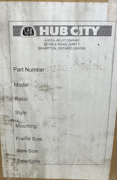 NEW HUB CITY 0220-77030 / 022077030 POWERCUBE REDUCER MODEL 214 30:1 RATIO
