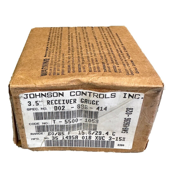 NEW JOHNSON CONTROLS T-5500-1059 / T55001059 3.5'' RECEIVER GAUGE D02-896-414