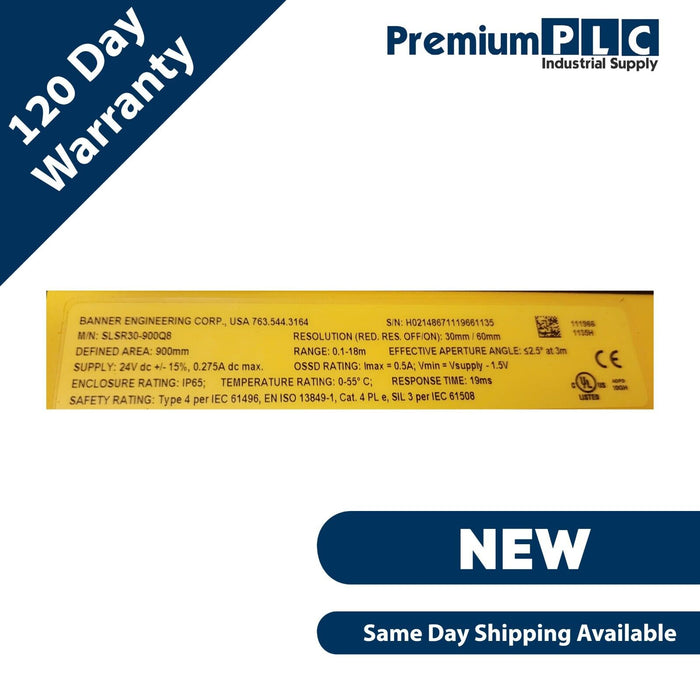 NEW BANNER SLSR30-900Q8 / SLSR30900Q8 EZ-SCREEN LIGHT CURTAIN RECEIVER 111966
