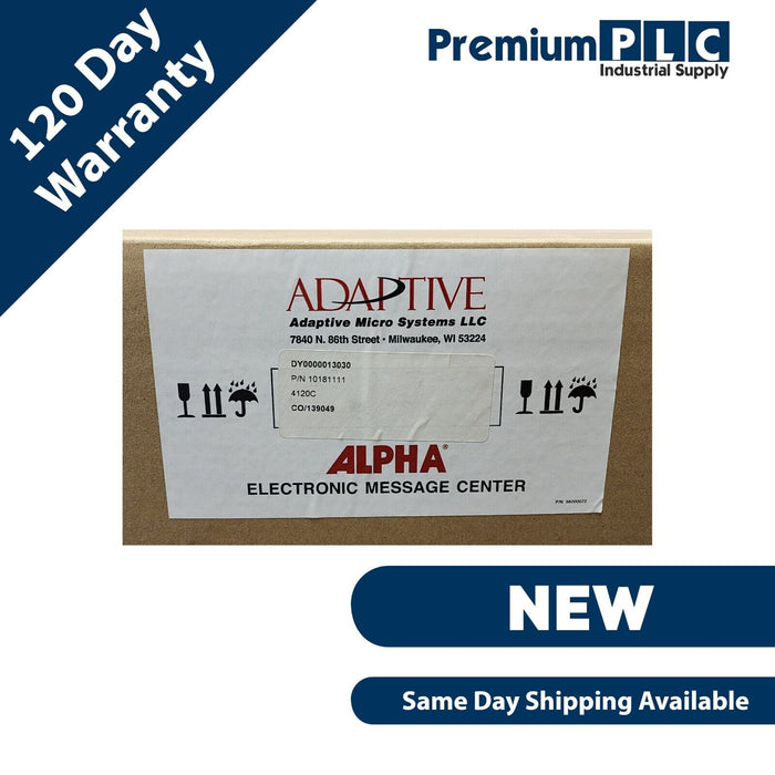 NEW ADAPTIVE MICRO SYSTEMS 10181111 / 4120C ALPHA ELECTRONIC MESSAGE DISPLAY