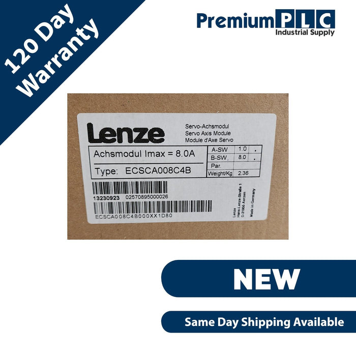 NEW LENZE ECSCA008C4B ECS SERVO AXIS MODULE 8.0A ECSCA008C4B000XX1D80