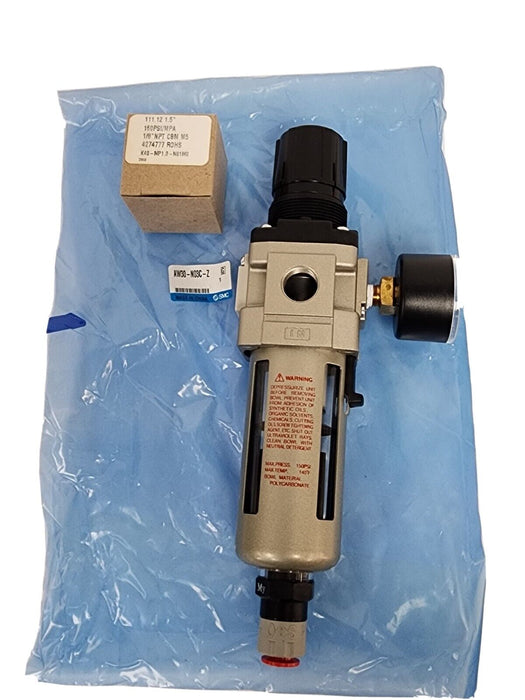 NEW SMC AW30-N03C-Z PNEUMATIC FILTER, REGULATOR COMBO W/ GAUGE 3/8INCH
