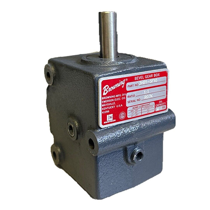 NEW BROWNING 3HB1-SF10 / 3HB1SF10 RIGHT-ANGLE BEVEL GEAR BOX 1:1 RATIO 1251297