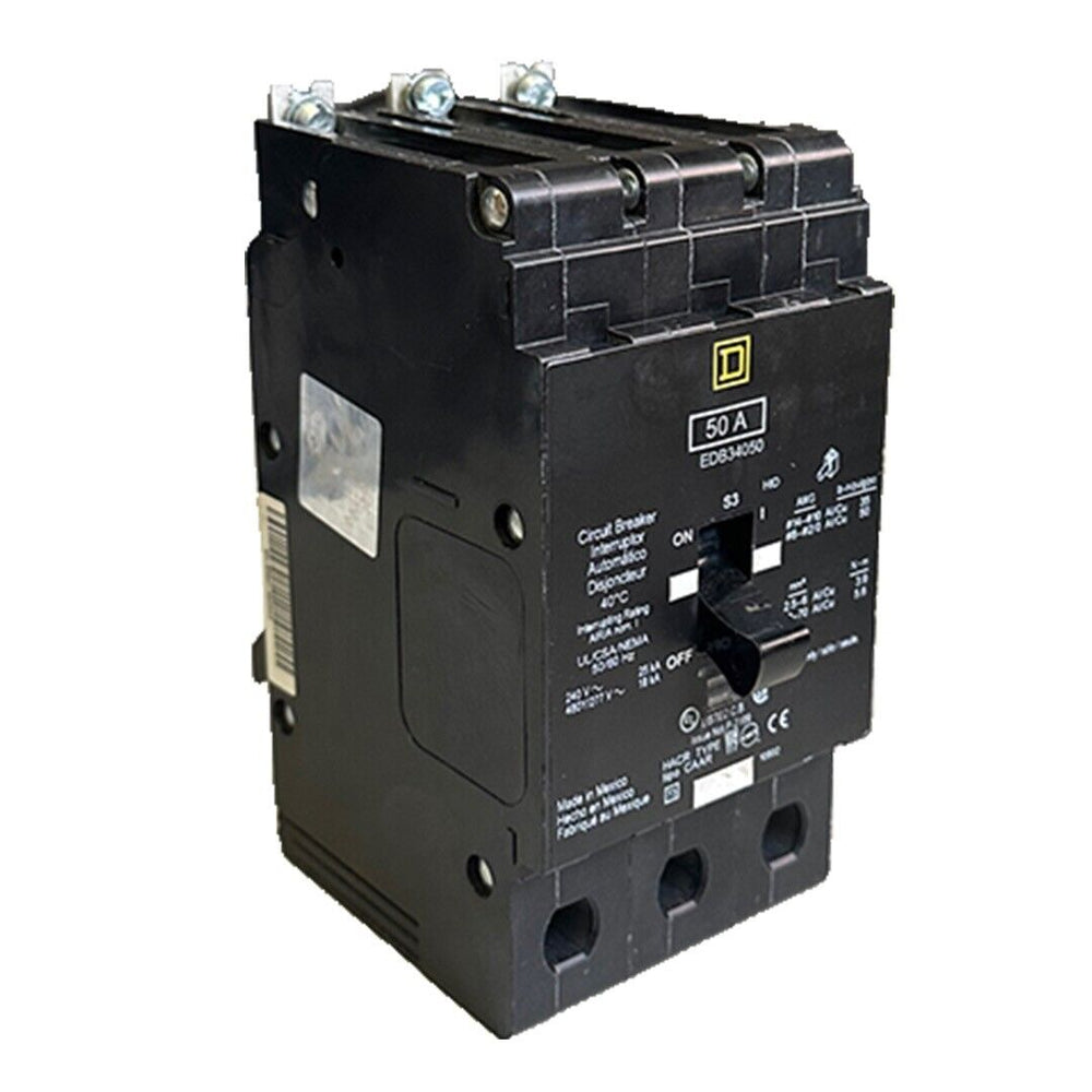 SQUARE-D EDB34050 MINI E-FRAME CIRCUIT BREAKER 50A 3-POLE 240VAC