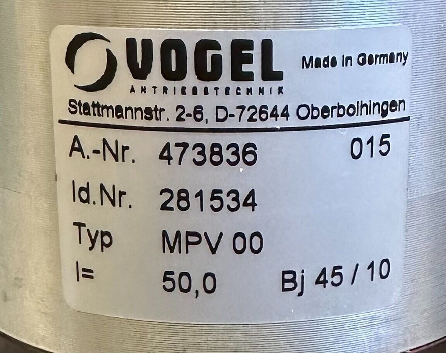 NEW VOGEL MPV00 / 281534 PLANETARY GEARBOX FOR SERVO MOTOR MPV SERIES