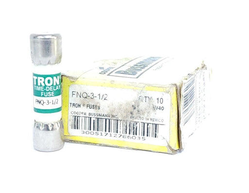 BOX OF 10 NEW COOPER BUSSMANN FNQ-3-1/2 TRON FUSES CLASS MIDGET 3A 500V ATQ3-1/2