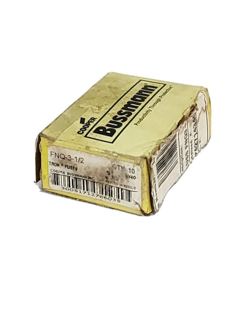BOX OF 10 NEW COOPER BUSSMANN FNQ-3-1/2 TRON FUSES CLASS MIDGET 3A 500V ATQ3-1/2