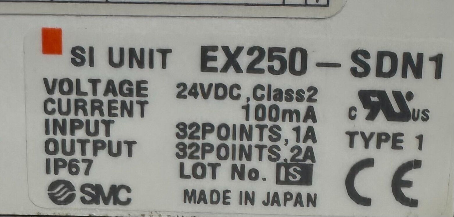 SMC EX250-SDN1 / EX250SDN1 EX250 SI DeviceNet INTERFACE W/ VQC2A01N-5 SOLENOIDS