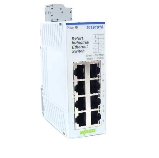 NEW WAGO 51191018 8-PORT INDUSTRIAL ETHERNET SWITCH