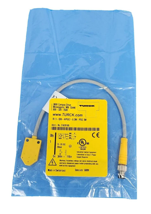 NEW TURCK BI3-Q06-AP6X2-0.2M-PSG3M SENSOR 10-30VDC IDENT-NO. S1620185