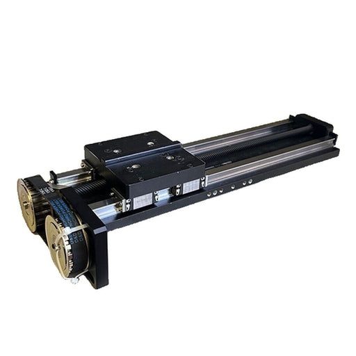 MACRON 10763A01 LINEAR TABLE SLIDE RAIL W/ 4 R166611420 GRIPPERS & PULLEYS, BELT