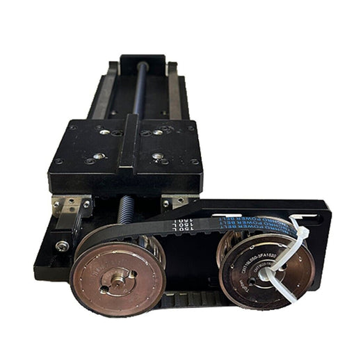 MACRON 10763A01 LINEAR TABLE SLIDE RAIL W/ 4 R166611420 GRIPPERS & PULLEYS, BELT