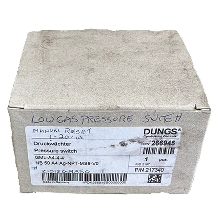 NEW DUNGS GML-A4-4-4 / GMLA444 LOW GAS PRESSURE SWITCH 217340 NB 50 A4 Ag-NPT