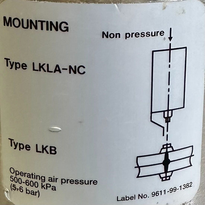 ALFA LAVAL LKLA-NC / LKLANC TYPE LKB PNEUMATIC ACTUATOR 500-600kPa 5-6BAR
