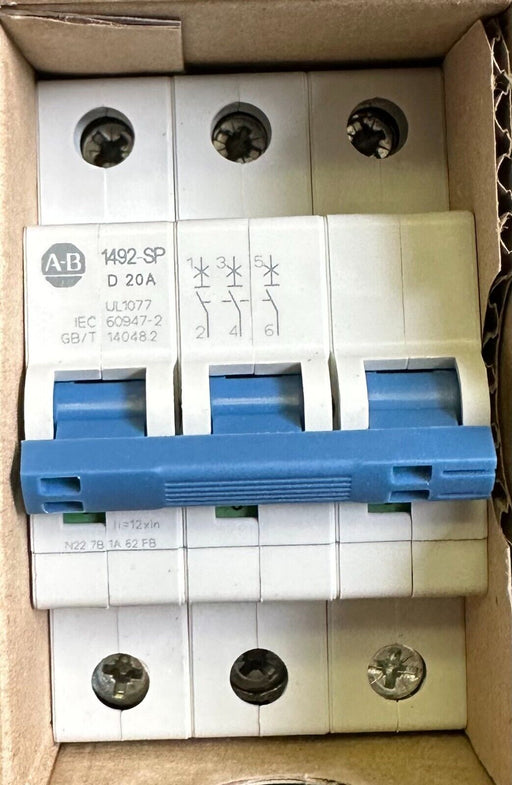 NEW ALLEN BRADLEY 1492-SPM3D200 /D SUPPLEMENTARY PROTECTOR 3P 20A 1492SPM3D200