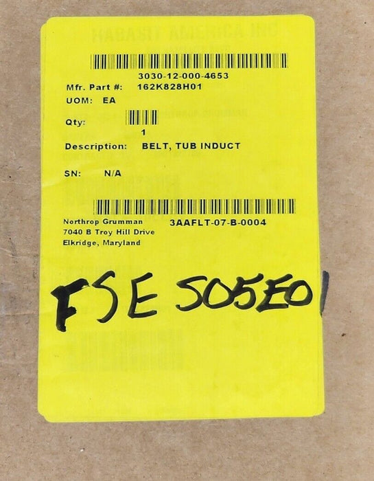 NIB HABASIT AMERICA INC. 3030-12-000-4653 BELT, TUB INDUCT P/N: 162K828H01