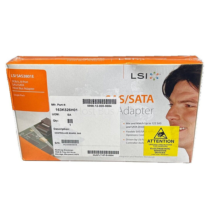 NEW SEALED LSI SAS3801E SAS/SATA HOST BUS ADAPTER 3Gb/s 8-PORT LSI00138