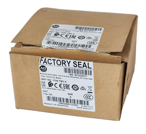 NIB ALLEN BRADLEY 1794-TB3 SER. A FLEX TERMINAL BASE 1794TB3