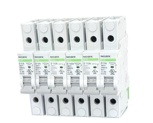 LOT OF 6 NOARK B1N1D5 CIRCUIT BREAKERS B1N D5A