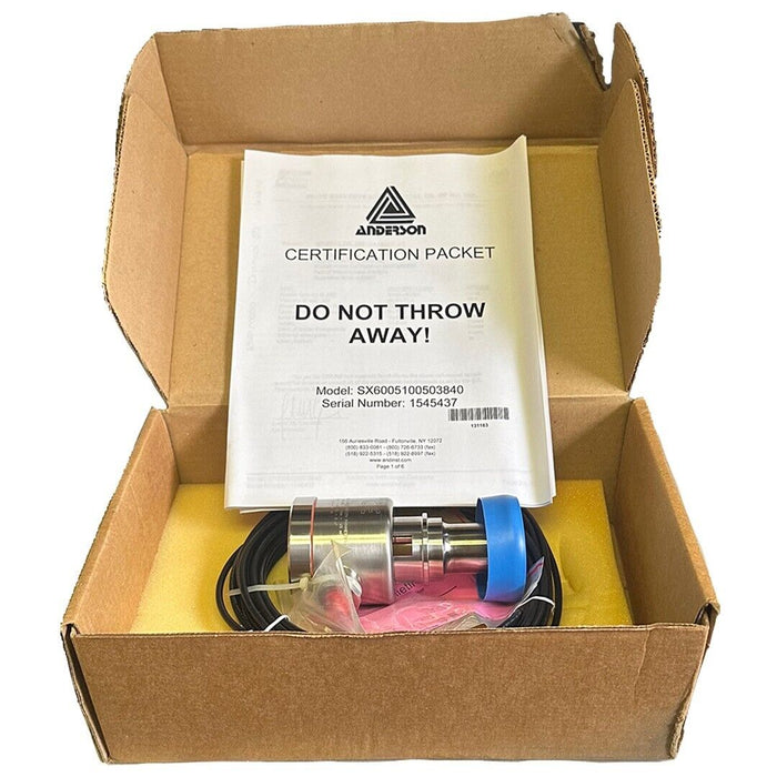 NEW ANDERSON SX6005100503840 SX DRIFTLESS PHARMACEUTICAL LEVEL TRANSMITTER