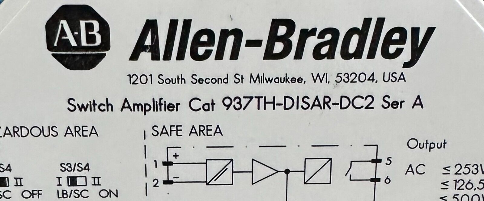 2 ALLEN BRADLEY 937TH-DISAR-DC2 /A INTRINSIC SWITCH AMPLIFIERS 24Vdc 2-CHNL