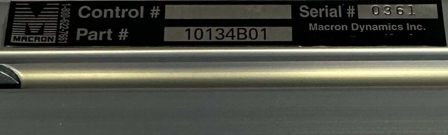 NEW MACRON DYNAMICS 10134B01 LINEAR SLIDE ACTUATOR W/ 53.000003 13337781 9000566