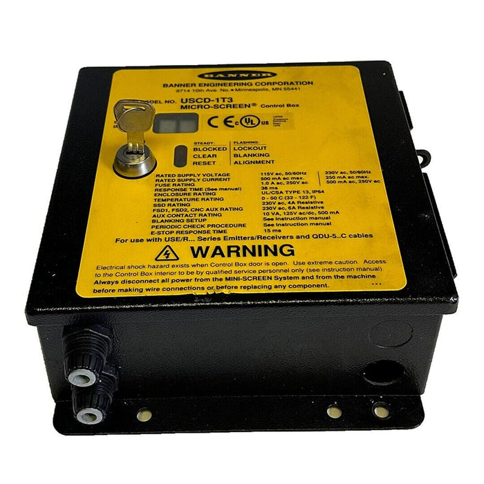 BANNER USCD-1T3 / USCD1T3 MICRO-SCREEN CONTROL BOX MSA-RM-2 MSA-PSD-1 50/60Hz
