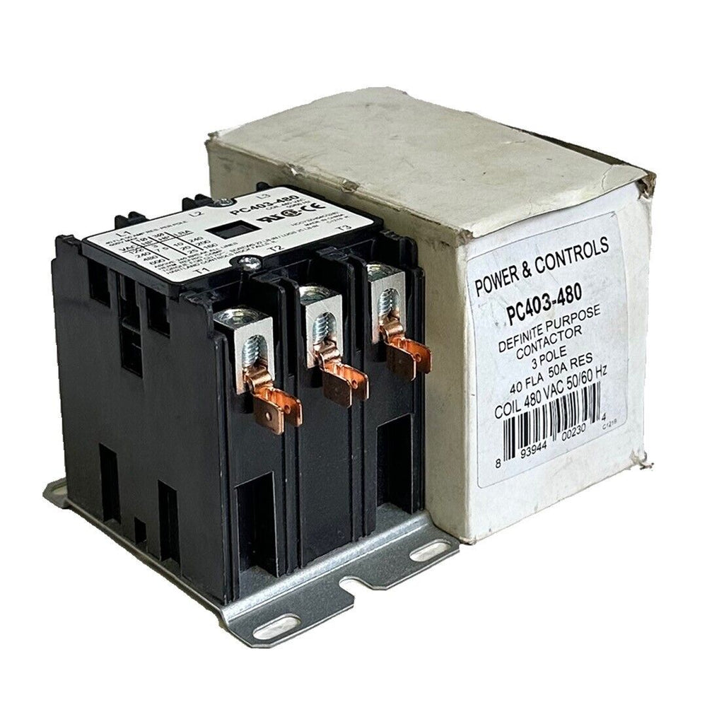 NEW POWER & CONTROLS PC403-480 / PC403480 DEFINITIVE PURPOSE CONTACTOR 3-POLE