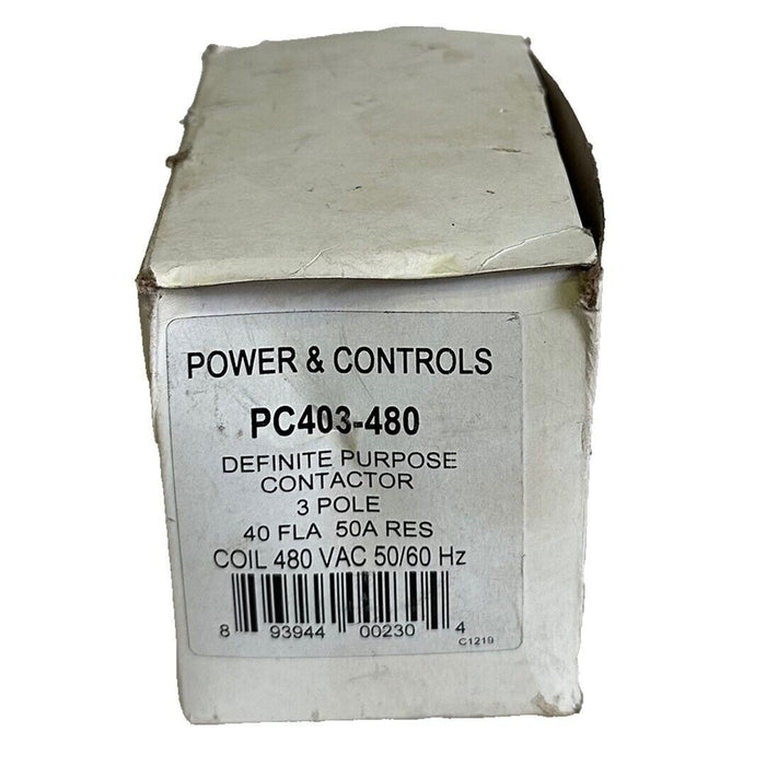 NEW POWER & CONTROLS PC403-480 / PC403480 DEFINITIVE PURPOSE CONTACTOR 3-POLE