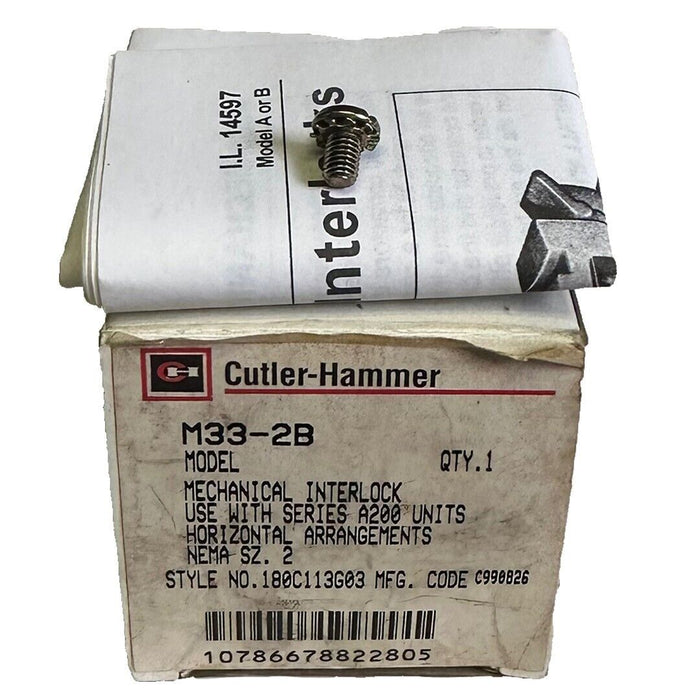 NEW CUTLER-HAMMER M33-2B / M332B MECHANICAL INTERLOCK A200 180C113G03