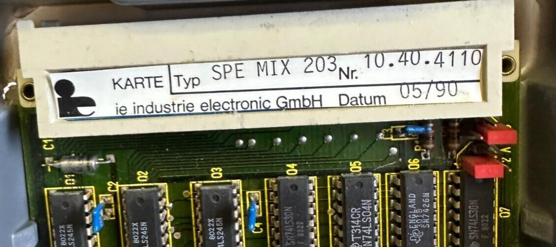 NEW IE INDUSTRIES KARTE SPE MIX 203 / SPEMIX203 CARD 10.40.4110 / 10404110
