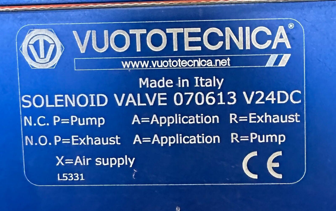 NEW VUOTOTECNICA 070613 VACUUM SOLENOID VALVE 24Vdc L5331