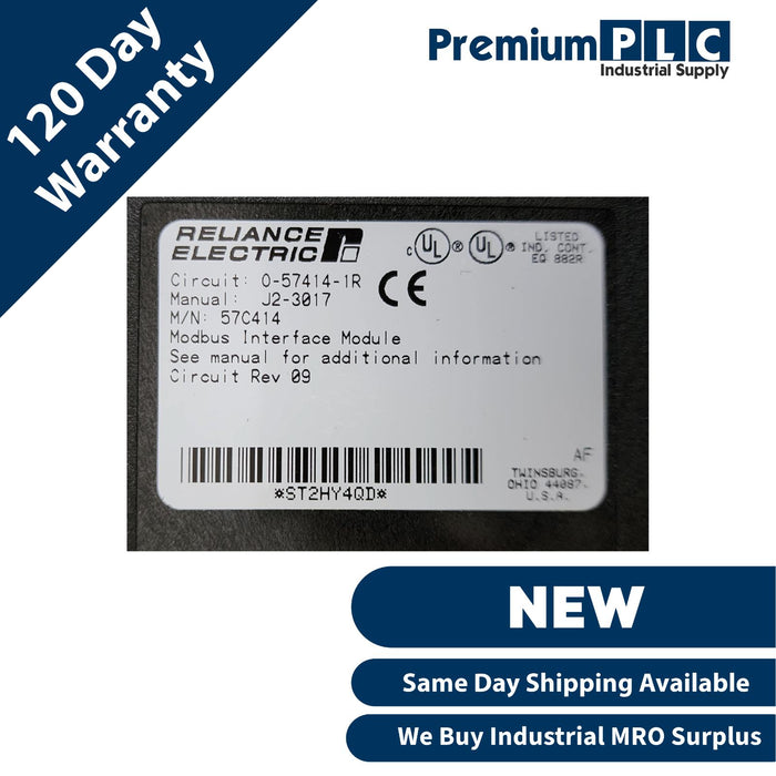 NEW RELIANCE ELECTRIC 57C414 REV 09 AutoMax MODBUS INTERFACE 0-57414-1R 57C-414