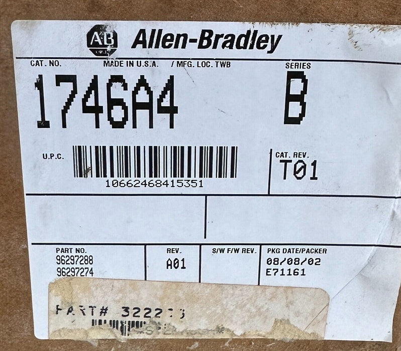 NEW ALLEN BRADLEY 1746-A4 /B SLC 500 4-SLOT PLC MODULE CHASSIS 1746A4