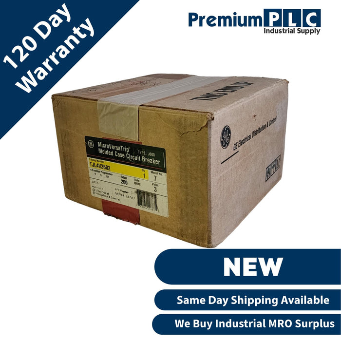 NEW GE TJL4V2602 MicroVersaTrip CIRCUIT BREAKER 200A 600V 3P W/ T4VT TRIP 200A