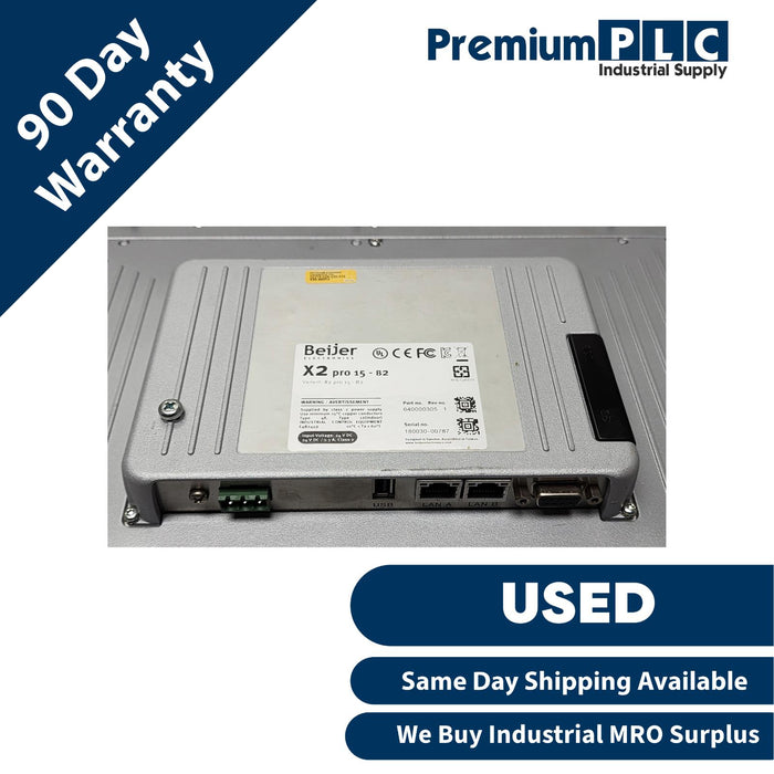 BEIJER ELECTRONICS 640000305 X2 PRO 15-B2 MACHINE INTERFACE OPERATOR HMI PANEL