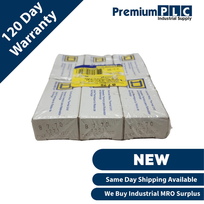 PACK OF 6 NEW SQUARE D B7.70 OVERLOAD RELAY THERMAL UNITS B770 TYPE B CLASS 20
