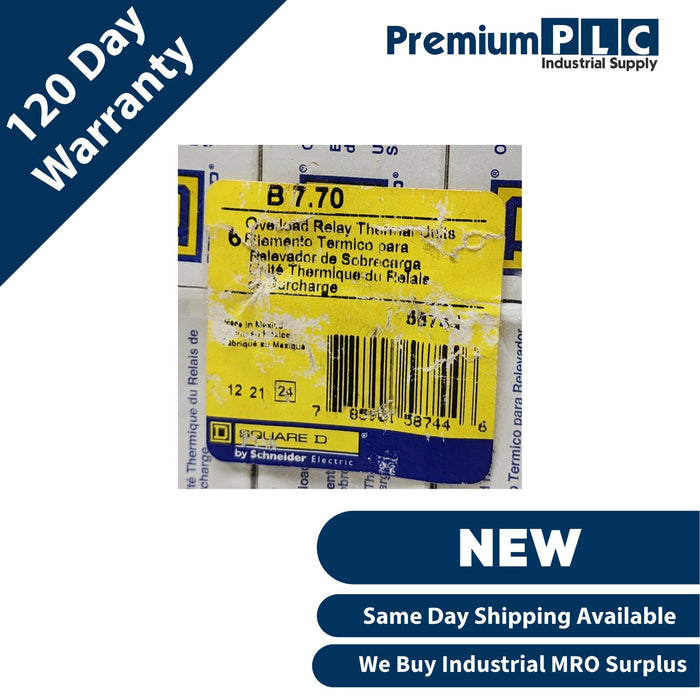 PACK OF 6 NEW SQUARE D B7.70 OVERLOAD RELAY THERMAL UNITS B770 TYPE B CLASS 20