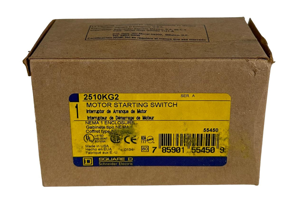 NEW SQUARE D 2510KG2 MOTOR STARTING SWITCH SER. A NEMA 1 2510-KG2 2510-KG-2