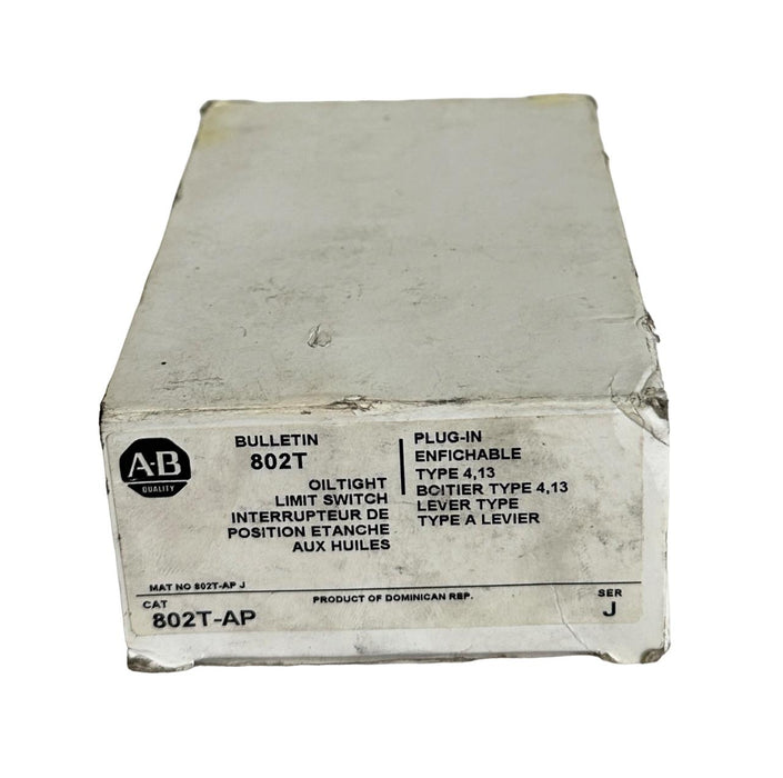 NEW ALLEN BRADLEY 802T-AP /J OILTIGHT PLUG-IN LIMIT SWITCH 802TAP