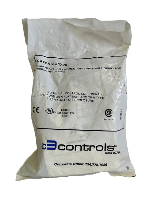 NEW c3 CONTROLS HDCPO-NC / HDCPONC 30mm HEAVY-DUTY MOMENTARY CABLE PULL OPERATOR