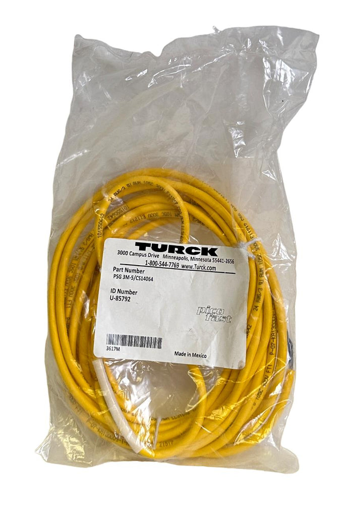 NEW TURCK PSG 3M-5/CS14064 / PSG3M5CS14064 PICO CORDSET U-85792 / U85792 3617M