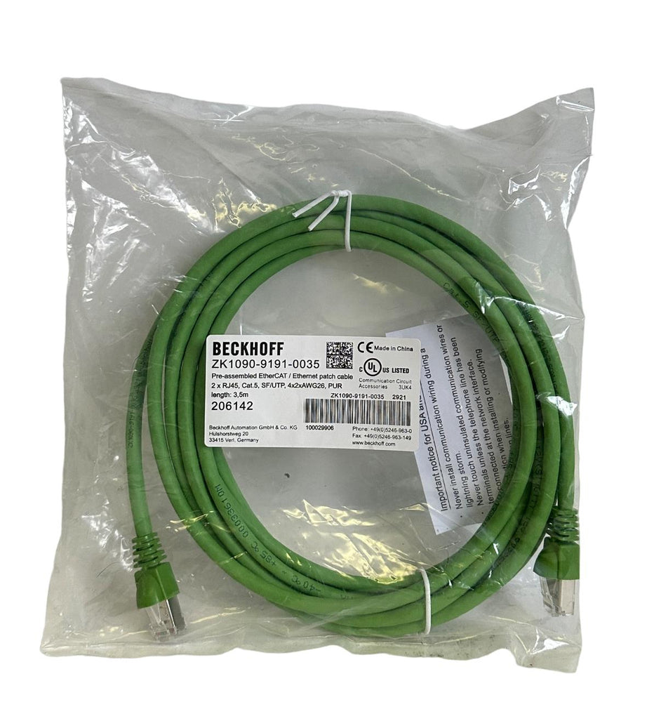 NEW BECKHOFF ZK1090-9191-0035 / ZK109091910035 PRE-ASSEMBLED EtherCAT 206142