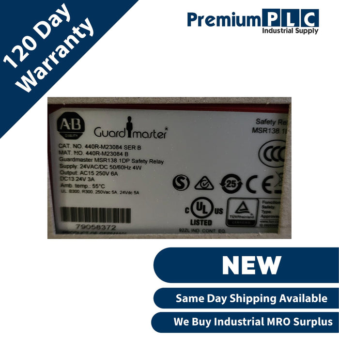 NEW ALLEN BRADLEY 440R-M23084 /B GUARDMASTER MSR138.1DP MONITORING SAFETY RELAY