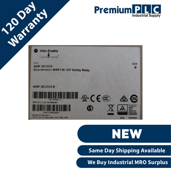 NEW ALLEN BRADLEY 440R-M23084 /B GUARDMASTER MSR138.1DP MONITORING SAFETY RELAY
