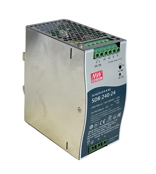 NEW MEAN WELL SDR-240-24 / SDR24024 POWER SUPPLY 100-240Vac 2.6A 50/60Hz