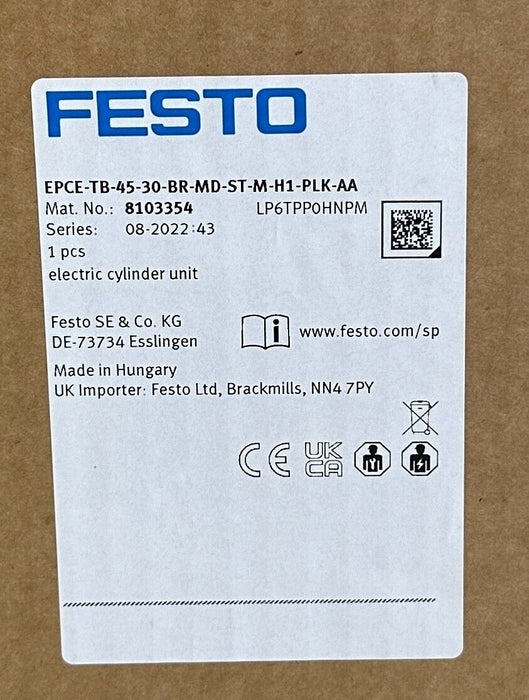 NEW FESTO EPCE-TB-45-30-BR-MD-ST-M-H1-PLK-AA ELECTRIC CYLINDER UNIT 8103354
